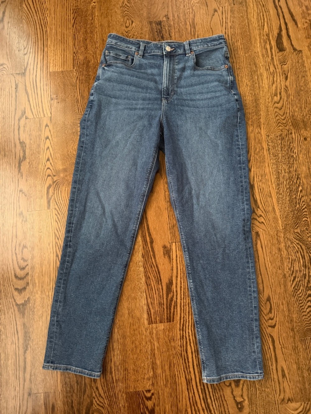 American Eagle Outfitters Straight-Leg high rise mom jeans 12 long